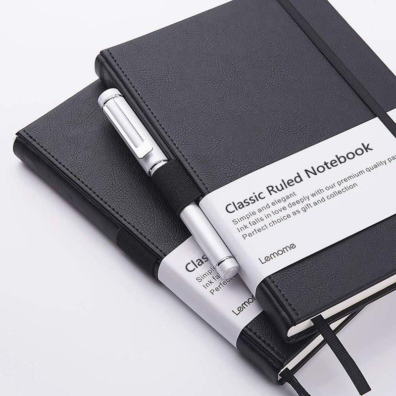 Lemome Ruled Notebook/Journal - Lined Journal for Writing, 5.75'' x 8.4'' Notebook Journal, 146 pages Faux Leather Notebook with Thick Paper, Waterproof Hardcover, Elastic Closure - Image 2